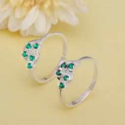 GIVA 92.5 Sterling Silver Jade Elegance Toe Rings-image-97