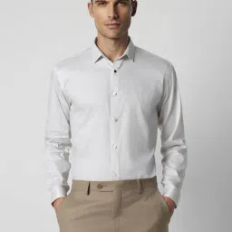 V Dot Steel White Slim Fit Shirt-image-46