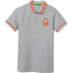 United Colors of Benetton Kids Grey Cotton Polo T-Shirt-picture-15