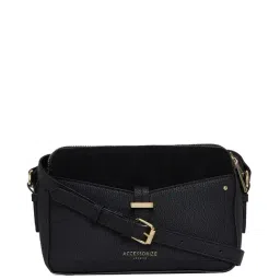 Accessorize London Black Solid Medium Sling Handbag-image-37
