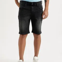 United Colors of Benetton Black Slim Fit Denim Shorts-picture-7