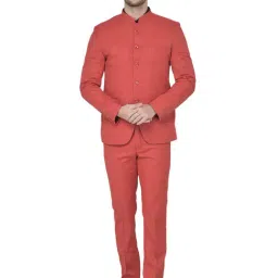 SG RAJASAHAB Red Regular Fit Two Piece Suit-image-12