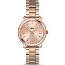 Helix By Timex Rose Gold Round Dial Analog Brass Women Watch - TW048HL07-image-13