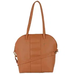 Baggit Tan Textured Medium Bowler Bag-68