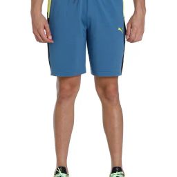 Puma Blue & Black Slim Fit Colour Block Shorts-image-41