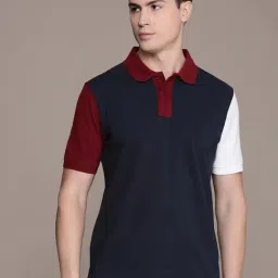 Burnt Umber Navy Regular Fit Polo T-Shirt-picture-35