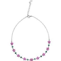 Zavya Colorful Floral Rhodium Plated Anklet for Women-image-68