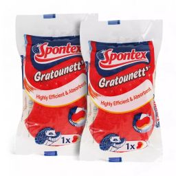 Spontex Gratounett High Power Scrubber Tough Dirt Cleaner with Red Scouring Web for Heavy-Duty Cleaning Red (Pack of 2)-image-3