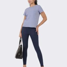 BlissClub Navy Plain Mid Rise Pants-image-46