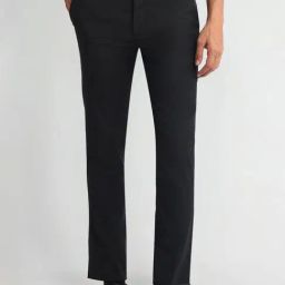 Arrow Black Slim Fit Checks Trousers-image-18