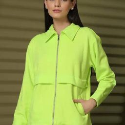 Melon by PlusS Green Plain Jackets-picture-48