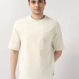 Peter England Beige Cotton Regular Fit Embroidered T-Shirt-picture-13