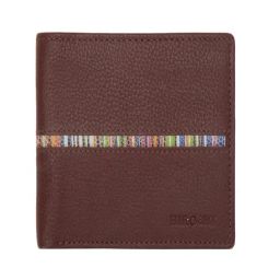 HIROSHI Wine Textured Leather Bi-Fold Wallet-image-14