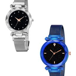 CSAMON Pack Of 2 Unisex Stainless Steel Bracelet Style Straps Analogue Watches-image-15