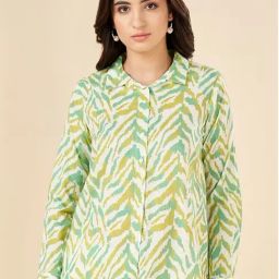 Akkriti by Pantaloons Linden Green Printed Shirt-picture-19