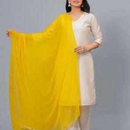 Stylum Mustard Plain Dupatta-picture-11