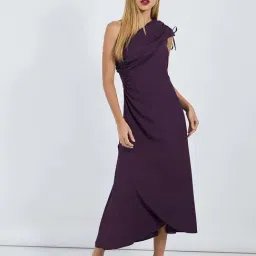 Styli Purple Plain Dress-image-59