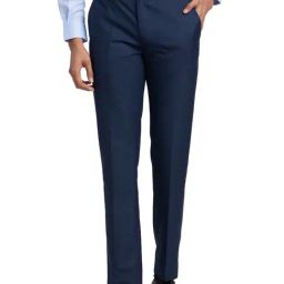Raymond Blue Contemporary Fit Trousers-image-23