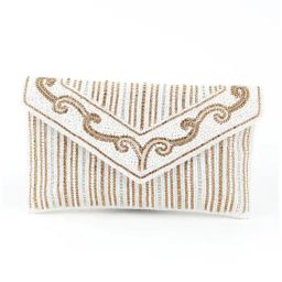 Odette White Embellished Clutch-image-92