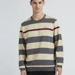 Pepe Jeans Grey Cotton Regular Fit Striped Sweatshirt-picture-17