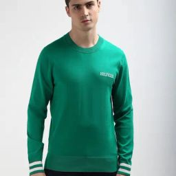 Tommy Hilfiger Green Cotton Slim Fit Pullover-picture-30
