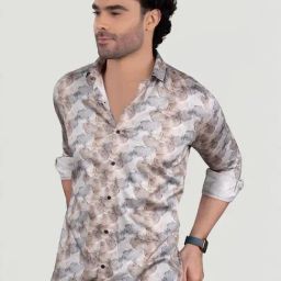 Almaty Multicolored Cotton Slim Fit Printed Shirt-image-97