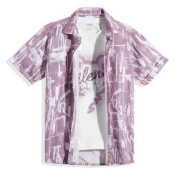 Cavio Boys Magenta Cotton Printed Comfort Fit Shirt-image-40