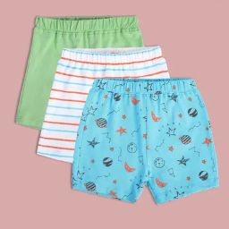 MINIKLUB Kids Multicolor Printed Shorts (Pack Of 3)-picture-35