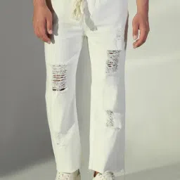 showoffff Showoff White Straight Fit Distressed Jeans-picture-44