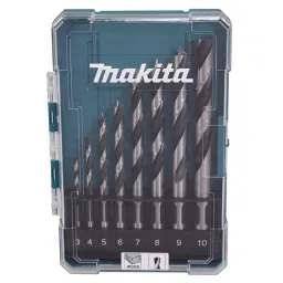 Makita 3, 4, 5, 6, 7, 8, 9, 10 mm Diameter Brad Point Bit Set for Wooden Surface, D-77257 (Set of 8)-picture-16
