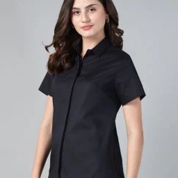 Hancock Black Cotton Solid Shirt-image-54
