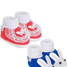 NESKA MODA 12 To 18 Month NonSlip Set of 2 Pair Toddler Baby Unisex Soft Cotton Rabbit Face Booties-image-83