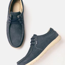 Woodland Men Round-Toe Leather Derbys-image-13