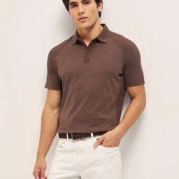 The Bear House Brown Polyester Regular Fit Self Design Shirts-image-20