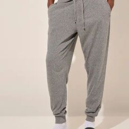 WES Lounge by Westside Grey Relaxed-Fit Mid-Rise Cotton Joggers-image-97