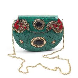 Odette Green Embellished Clutch-picture-38