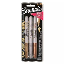 Sharpie Fine Tip Metallic Marker Bronze, Gold & Silver Color for Home & Office (Pack of 3 Pcs)-2