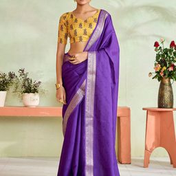 Mitera Floral Zari Pure Crepe Banarasi Saree-picture-27