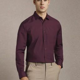 Louis Philippe Maroon Regular Fit Shirt-picture-30