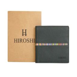 HIROSHI Green Leather Bi-Fold Wallet image 5