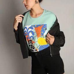 Vero Moda Blue Cotton Printed T-Shirt-picture-24