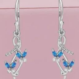 Zavya Leaf Rhodium Plated 925 Sterling Silver Earrings for Women-image-53