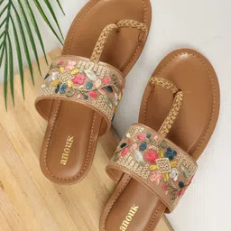Anouk Women Ethnic Open Toe Flats with Embroidered-image-87