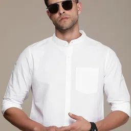 WROGN Pure Cotton Solid Slim Fit Casual Shirt-picture-16