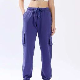 High Star Navy Cotton Loose Fit Joggers-image-69