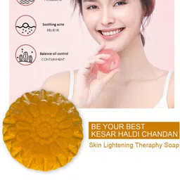 GROOVY Set Of 10 Kesar Antibacterial Soaps - 100 g Each image 3