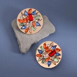 Sohi Statement Multicolor Stud Earrings for Women-image-5