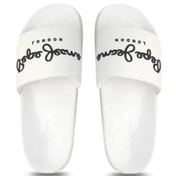 Pepe Jeans Men's White Slides-38