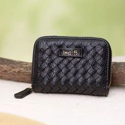Inc.5 Black Woven Medium Wallet-65