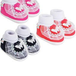 NESKA MODA 0 To 12 Months Infants Pack of 3 Pair Soft Cotton Butterfly Frill Booties-image-46